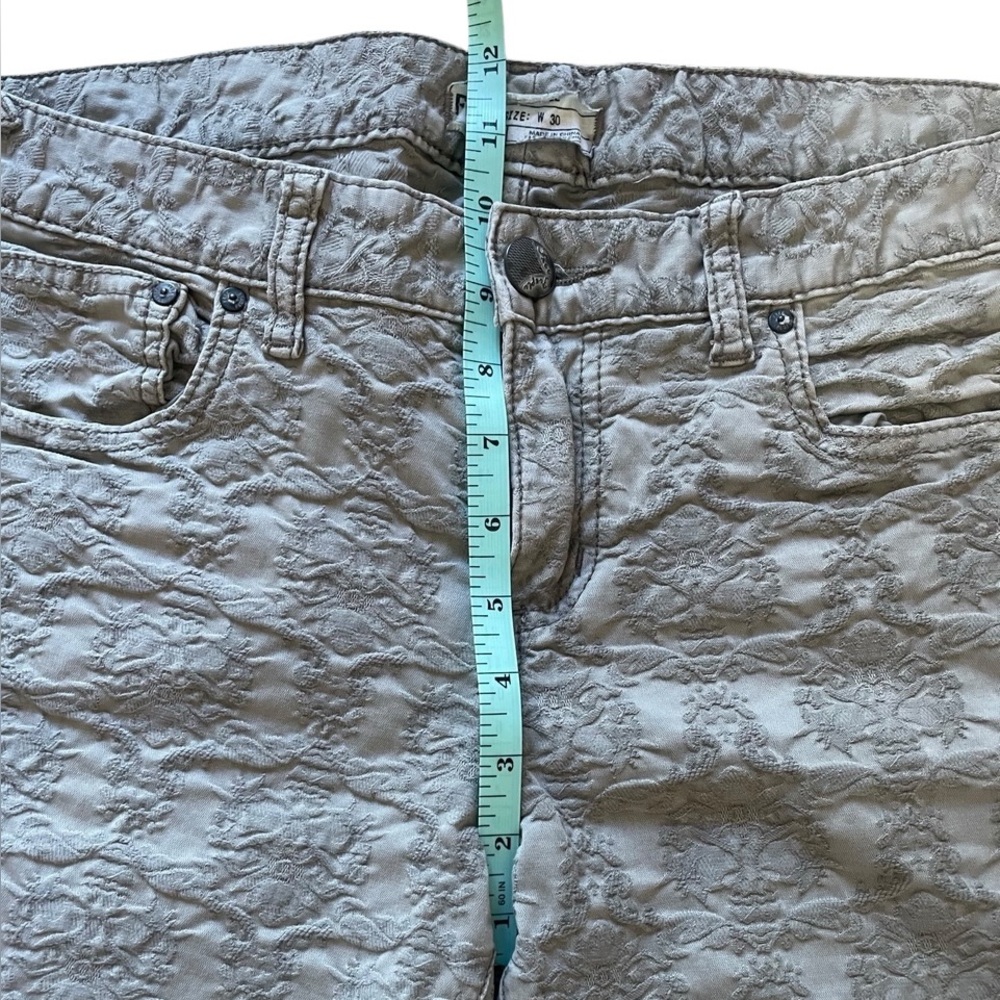 Free People Grey/tan Textured Jacquard Skinny Jeans, Size 30 - Picture 4 of 8